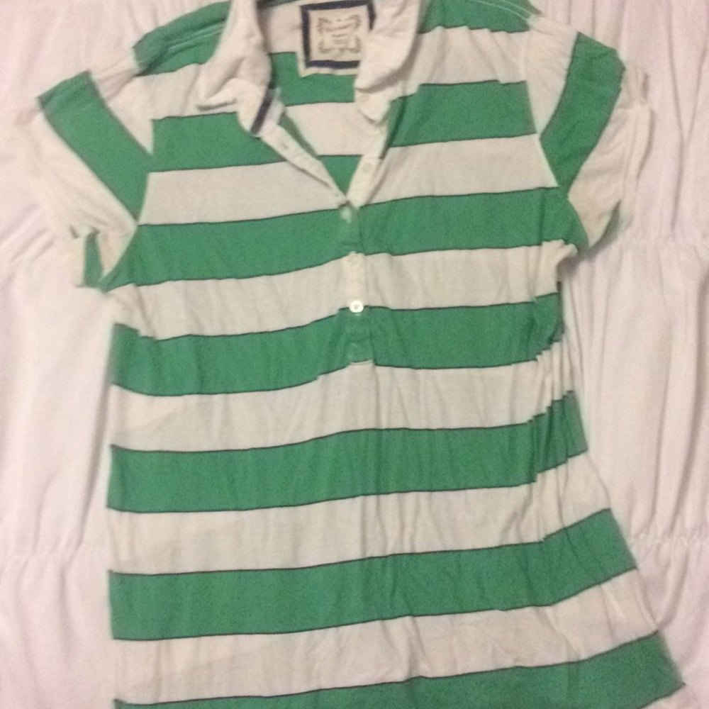 Green and white stripe Old Navy polo